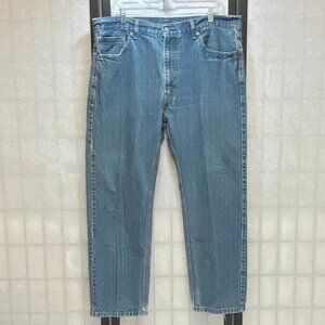 Levi's Mid Rise Lightly Distressed Faded Relaxed Straight Leg 505 Denim Jeans 40